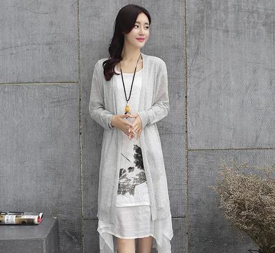 2016春夏新风尚 韩版印花棉麻两件套女装SY1解析